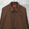 Supreme Houndstooth Logos Snap Front Jacket シュプリーム 千鳥格子柄 ロゴ ブルゾン ブラウン メンズ