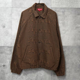 Supreme Houndstooth Logos Snap Front Jacket シュプリーム 千鳥格子柄 ロゴ ブルゾン ブラウン メンズ - NEWSED