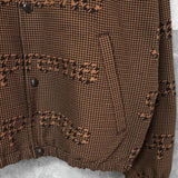 Supreme Houndstooth Logos Snap Front Jacket シュプリーム 千鳥格子柄 ロゴ ブルゾン ブラウン メンズ - NEWSED