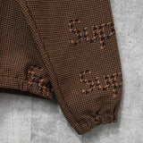 Supreme Houndstooth Logos Snap Front Jacket シュプリーム 千鳥格子柄 ロゴ ブルゾン ブラウン メンズ - NEWSED