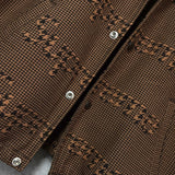 Supreme Houndstooth Logos Snap Front Jacket シュプリーム 千鳥格子柄 ロゴ ブルゾン ブラウン メンズ - NEWSED