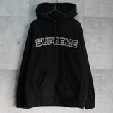 Supreme Perforated Leather Hooded Sweatshirt シュプリーム パンチング レザー ロゴ パーカー ブラック - NEWSED