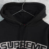 Supreme Perforated Leather Hooded Sweatshirt シュプリーム パンチング レザー ロゴ パーカー ブラック - NEWSED