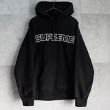 Supreme Perforated Leather Hooded Sweatshirt シュプリーム パンチング レザー ロゴ パーカー ブラック - NEWSED