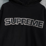 Supreme Perforated Leather Hooded Sweatshirt シュプリーム パンチング レザー ロゴ パーカー ブラック - NEWSED