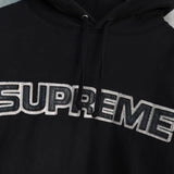 Supreme Perforated Leather Hooded Sweatshirt シュプリーム パンチング レザー ロゴ パーカー ブラック - NEWSED