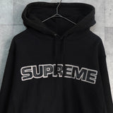 Supreme Perforated Leather Hooded Sweatshirt シュプリーム パンチング レザー ロゴ パーカー ブラック - NEWSED