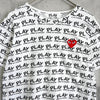 Play Comme des Garçons 白色心形徽标印花 T 恤