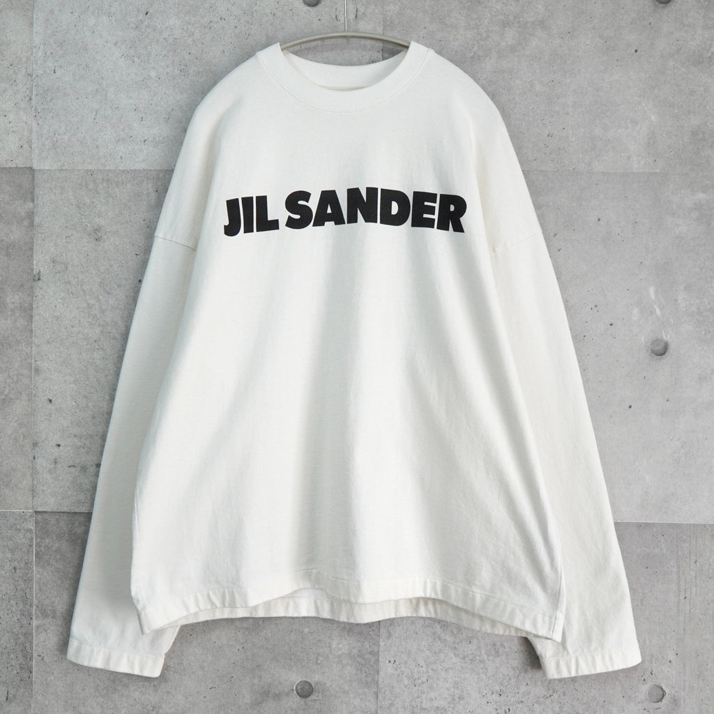 Jil Sander 徽标大码长袖上衣 白色