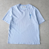 アミパリ アミ パリス ハートロゴ Tシャツ ブルー - NEWSED