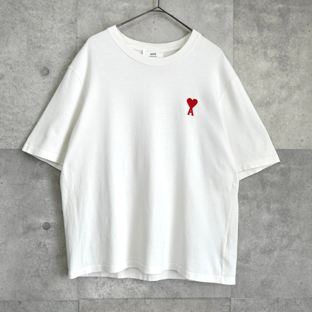 アミパリ アミ パリス ハートロゴ オーバーサイズ Tシャツ ホワイト