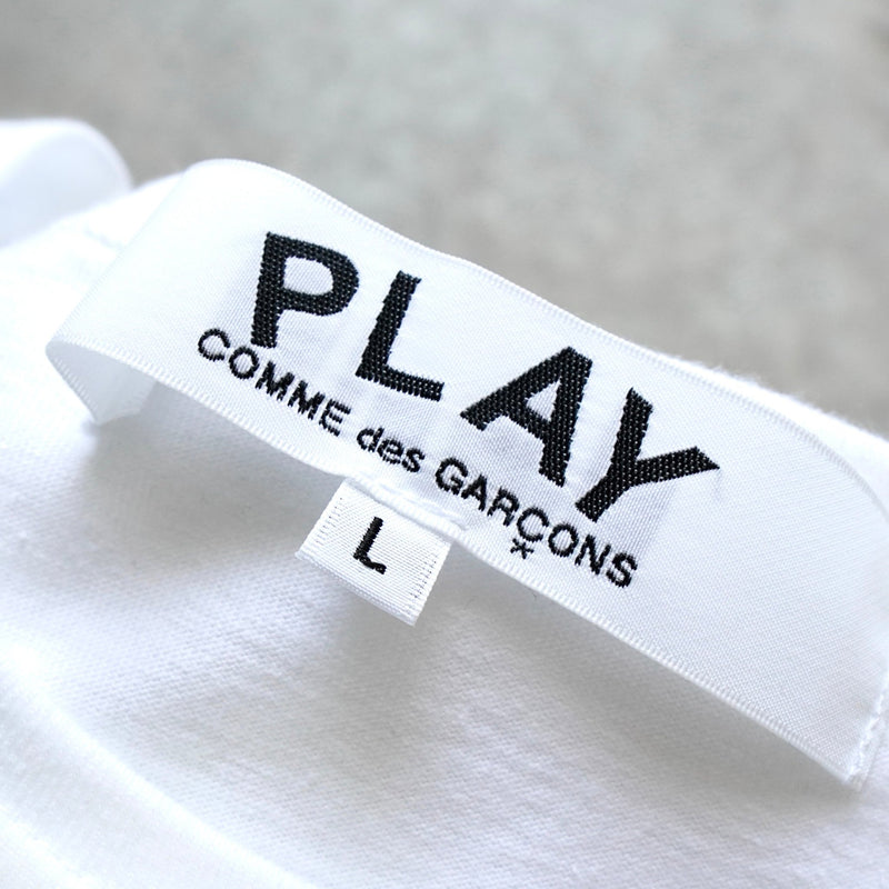 プレイ コムデギャルソン ハート ロゴ Tシャツ ホワイト - NEWSED