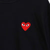 Play Comme des Garçons 心形徽标 T 恤（黑色/红色）