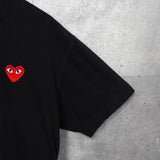プレイ コムデギャルソン ハートロゴ Tシャツ ブラック - NEWSED