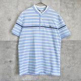 ラコステ ロゴ ボーダー ロゴ 鹿の子 半袖トップス Tシャツ ブルー / ホワイト - NEWSED