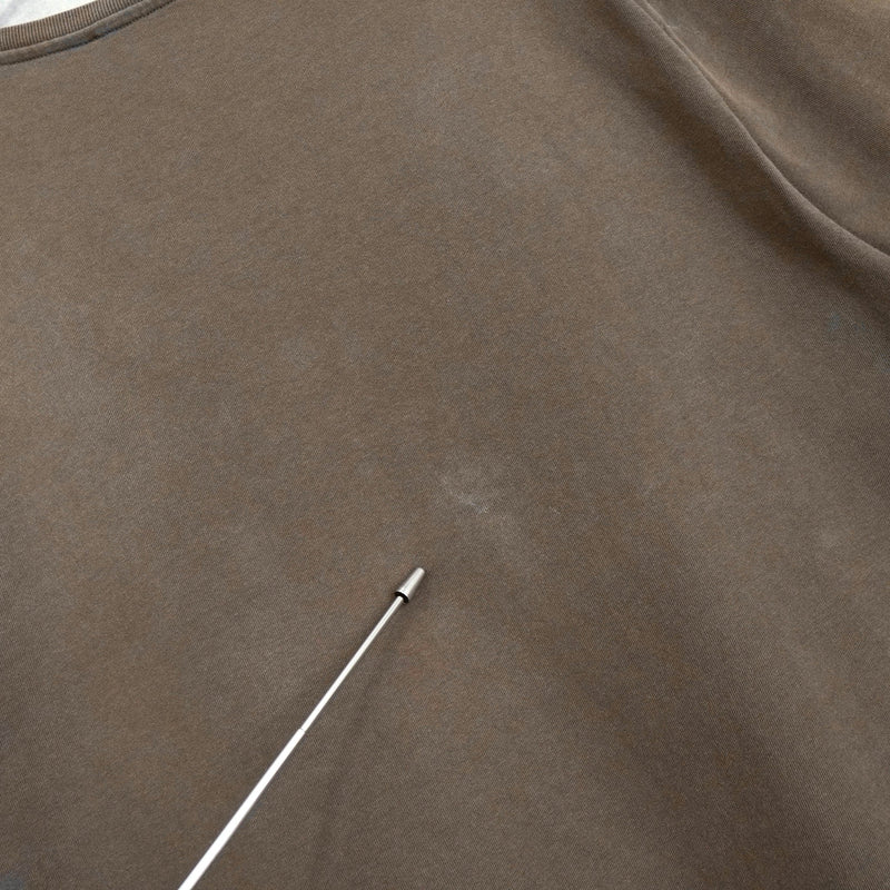 メゾンキツネ カレッジロゴ Tシャツ ブラウンカーキ - NEWSED