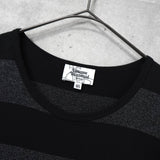 ヴィヴィアン ウエストウッド オーブ 刺繍 ボーダー Tシャツ ブラック / グレー - NEWSED