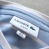 Lacoste 徽标边框徽标凸纹短袖 T 恤 蓝色/白色