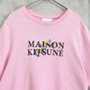 Maison Kitsune 淡粉色花卉标志 T 恤
