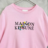 メゾン キツネ フラワーロゴ Tシャツ パステルピンク - NEWSED