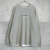 Supreme Logo Striped Long Sleeve T-Shirt in Ivory/Navy