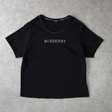 バーバリー ラインストーン ロゴ Tシャツ ブラック レディース - NEWSED