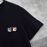 メゾンキツネ フォックスヘッド Tシャツ ブラック - NEWSED