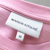 Maison Kitsune 淡粉色花卉标志 T 恤
