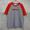 アミパリ アミ パリス ロゴ リンガーTシャツ グレー / レッド