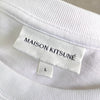 Maison Kitsune 花朵刺绣徽标 T 恤 白色