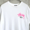 Stüssy 白色和粉色印花T恤