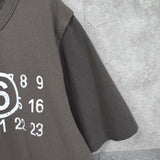 エムエムシックス メゾン マルジェラ カレンダーロゴ フェイクレイヤード Tシャツ カーキグレー レディース - NEWSED