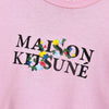 Maison Kitsune 淡粉色花卉标志 T 恤