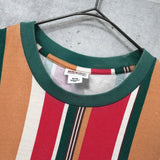 ゲス ロゴ 刺繍 ストライプ柄 Tシャツ マルチカラー - NEWSED