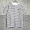 Lacoste 徽标边框珠地网眼 T 恤黑色 x 白色