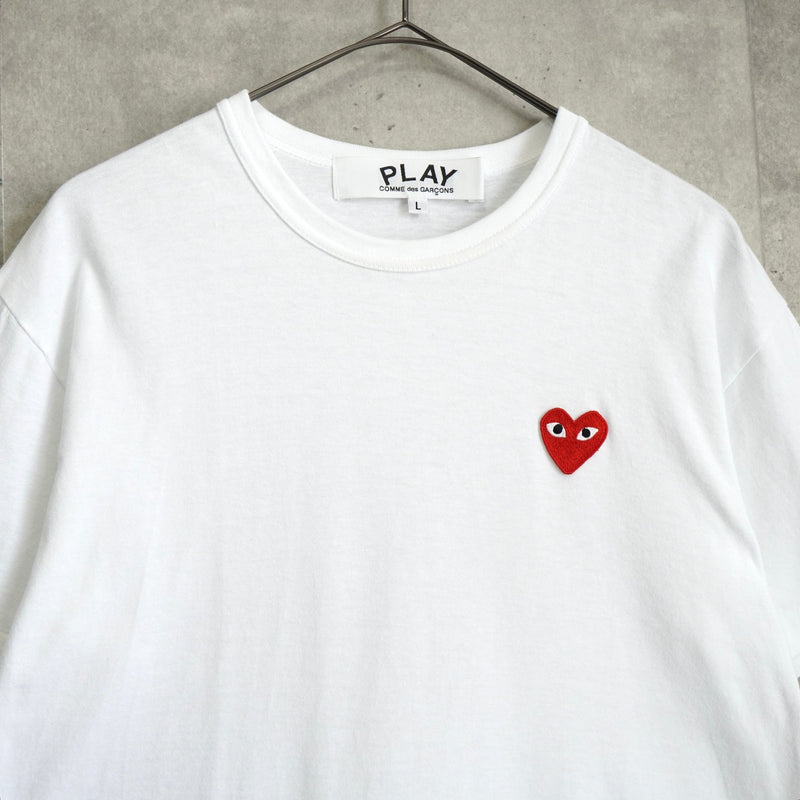 プレイ コムデギャルソン ハート ロゴ Tシャツ ホワイト - NEWSED