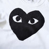 Play Comme des Garçons 白色心形徽标 T 恤