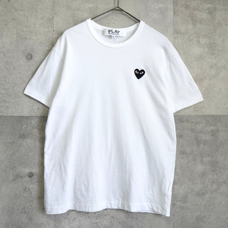 プレイ コムデギャルソン ハート ロゴ Tシャツ ホワイト - NEWSED