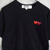 Play Comme des Garçons 黑色心形徽标 T 恤