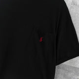 ポロ バイ ラルフローレン ロゴ刺繍 ポケット Tシャツ ブラック - NEWSED