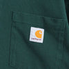 Carhartt 深绿色徽标口袋亨利领 T 恤