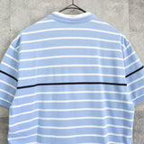 ラコステ ロゴ ボーダー ロゴ 鹿の子 半袖トップス Tシャツ ブルー / ホワイト - NEWSED