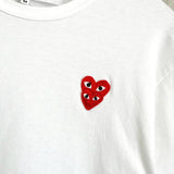 プレイ コムデギャルソン ハートロゴ Tシャツ ホワイト - NEWSED