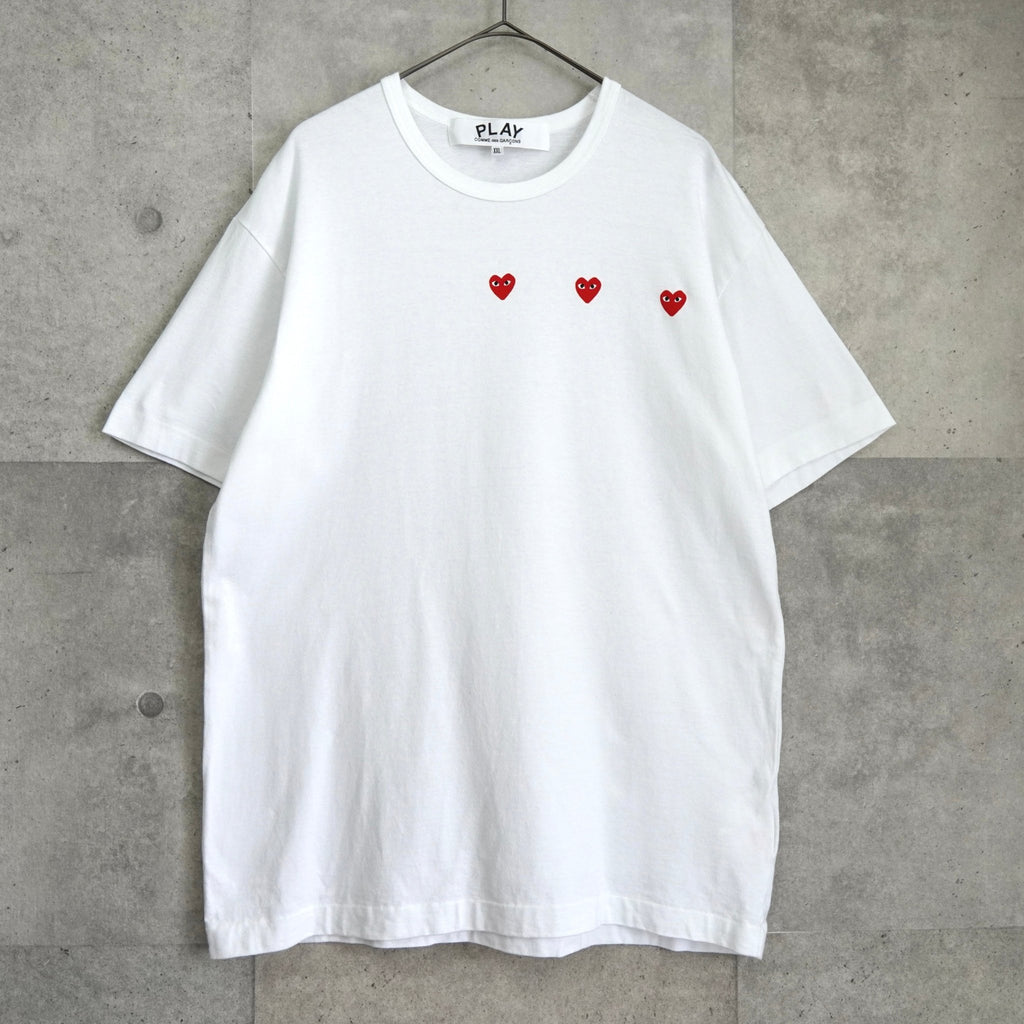 プレイ コム デ ギャルソン ハート Tシャツ ホワイト