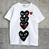 Play Comme des Garçons 白色心形徽标印花 T 恤