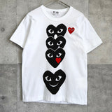 プレイ コムデギャルソン ハートロゴ プリント Tシャツ ホワイト - NEWSED