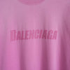 バレンシアガ ロゴ ダメージ加工 オーバーサイズ Tシャツ ピンク