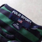 ポロ ラルフローレン 星条旗ロゴ 刺繍 ボーダー柄 Tシャツ グリーン / ネイビー - NEWSED