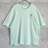 アミ パリス アミパリ ハートロゴ刺繍 Tシャツ ロゴ刺繍 ミント