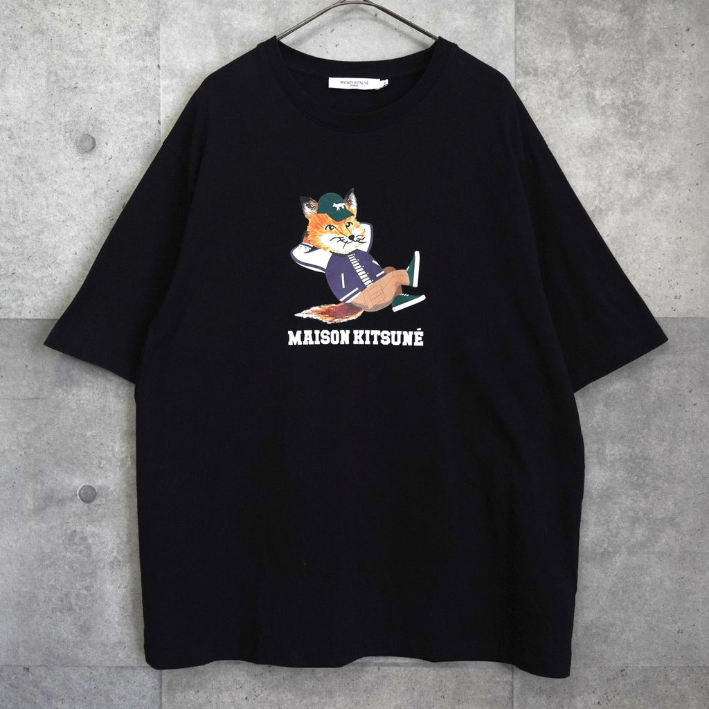メゾンキツネ フォックスロゴ Tシャツ ブラック | ブランド古着を扱う